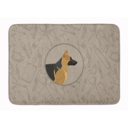 Jensendistributionservices German Shepherd in the Kitchen Machine Washable Memory Foam Mat MI2553017